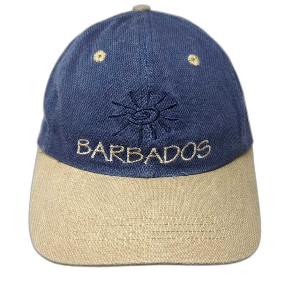 SAN SUN Barbados Baseball Cap Blue One Size Embroidered Slideback Graphic Hat